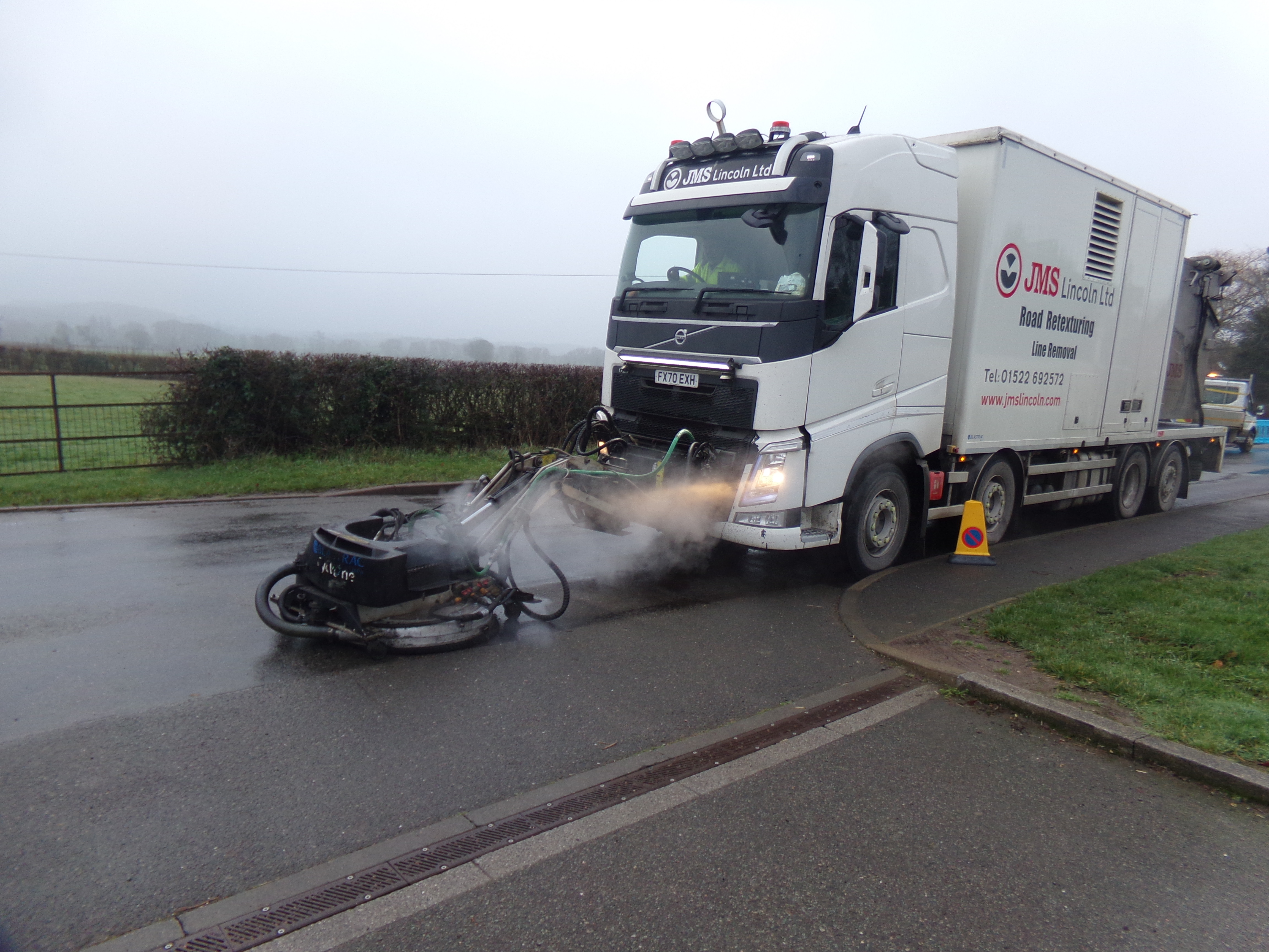 Re-texturing vehicle in action